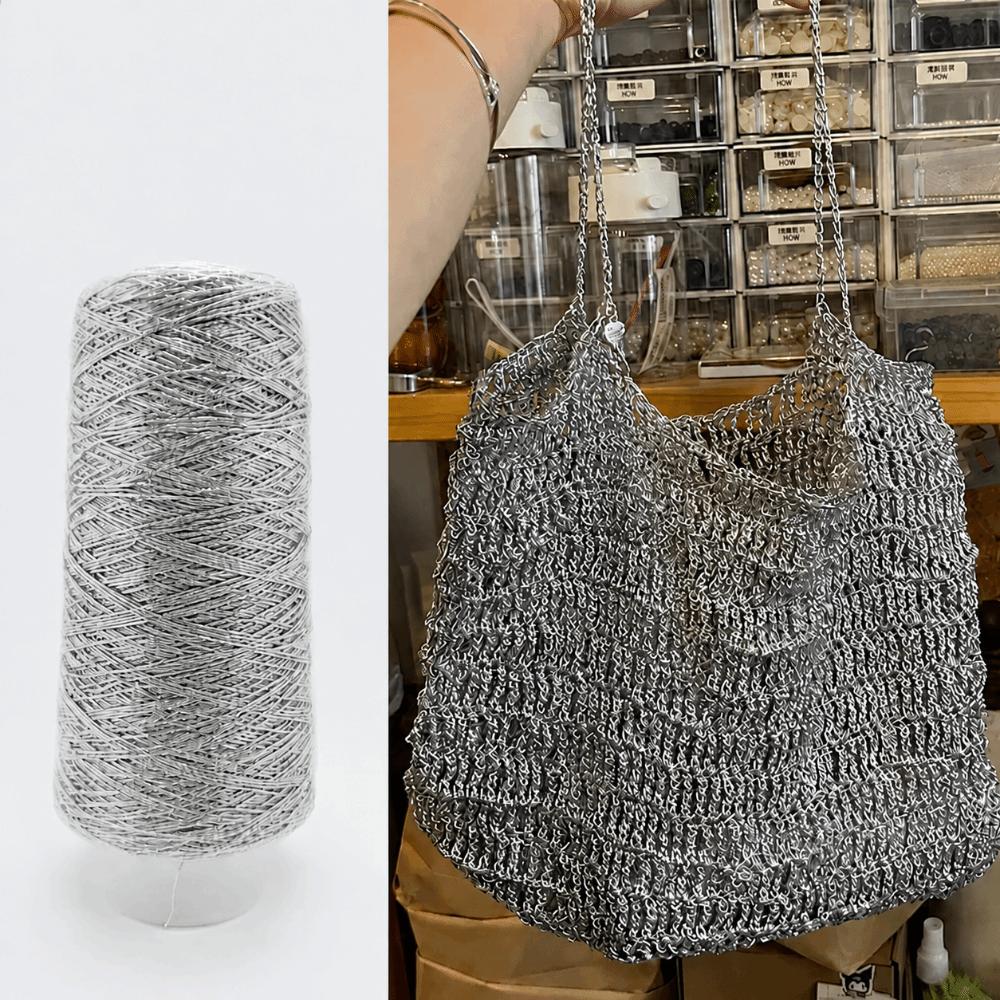 Metallic Flash Core Wire Yarn DIY Shiny Yarn New Handmade Crochet Yarn for Small Bag Knitting