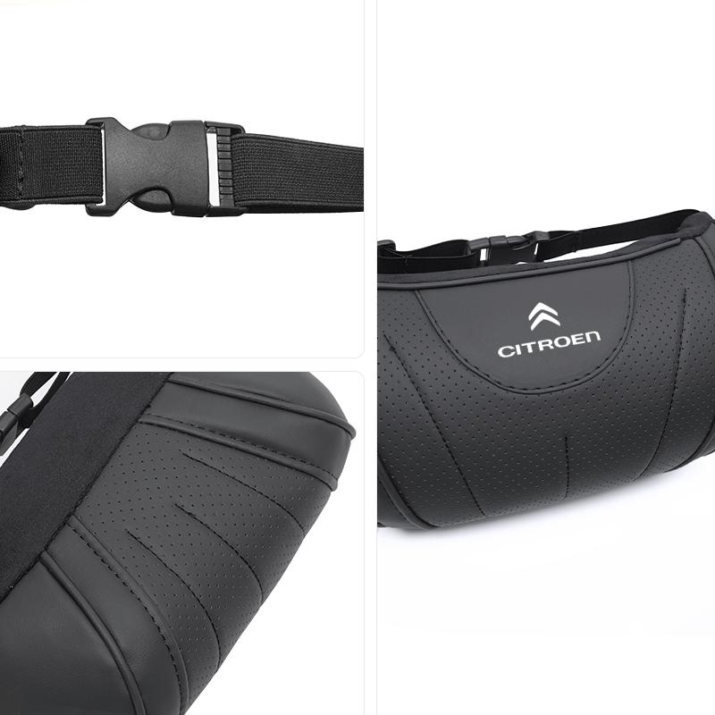 MVDC1 Car Rest Seat Headrest Breathable Leather Neck Pillow For Citroen C4 C3 C5 AIRCROSS C5X e-C4 X e-C3 C-Crosser C-Elysee C4 Cactus