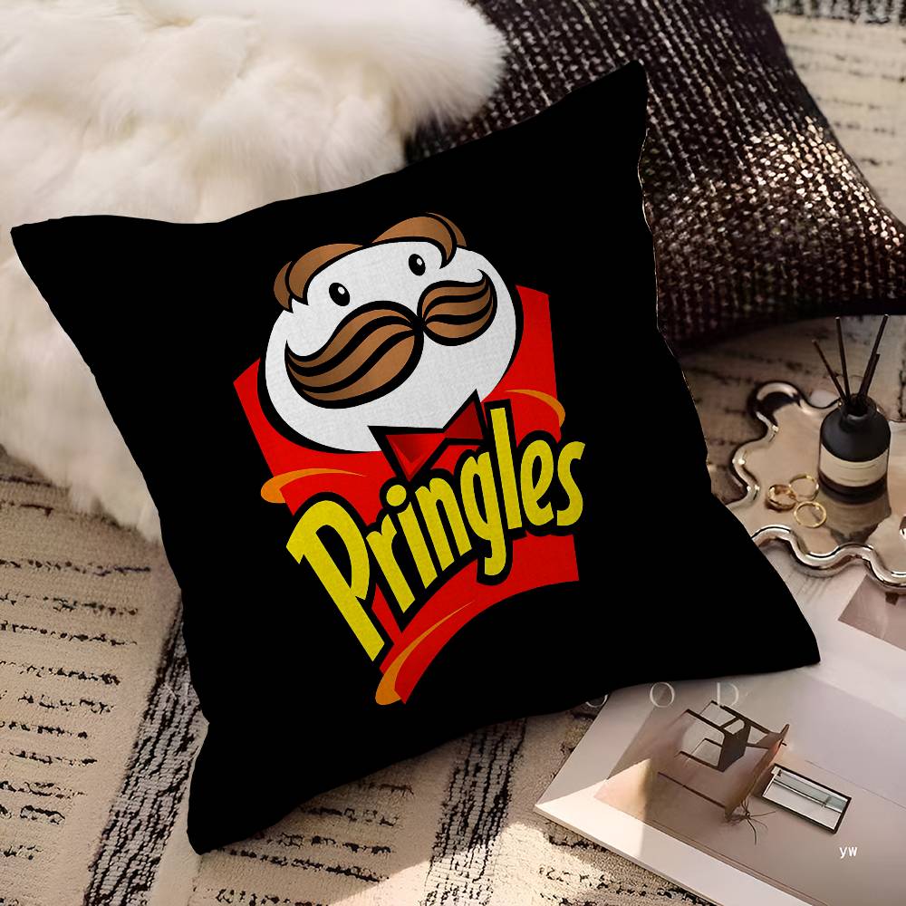 Fashion P-Pringles L-Llc Pillow Covers Cartoon Sofa Decorative Home Double-Sided Printing Short Plush Cute Cushion Cover
