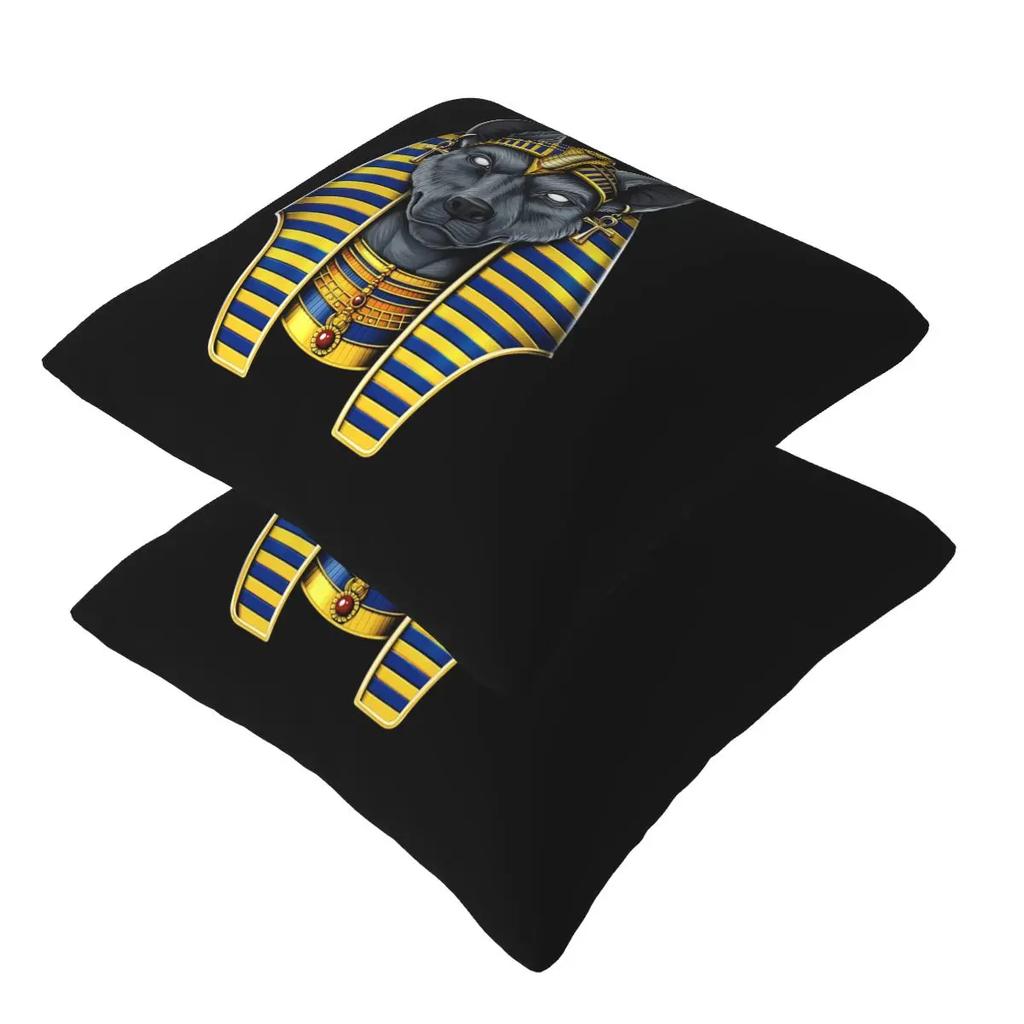 Egyptian God Anubis 1 2 Pcs Square Pillowcase Pillow Cover Cushion Zip Decorative Comfort Throw Pillow For Home Living Room