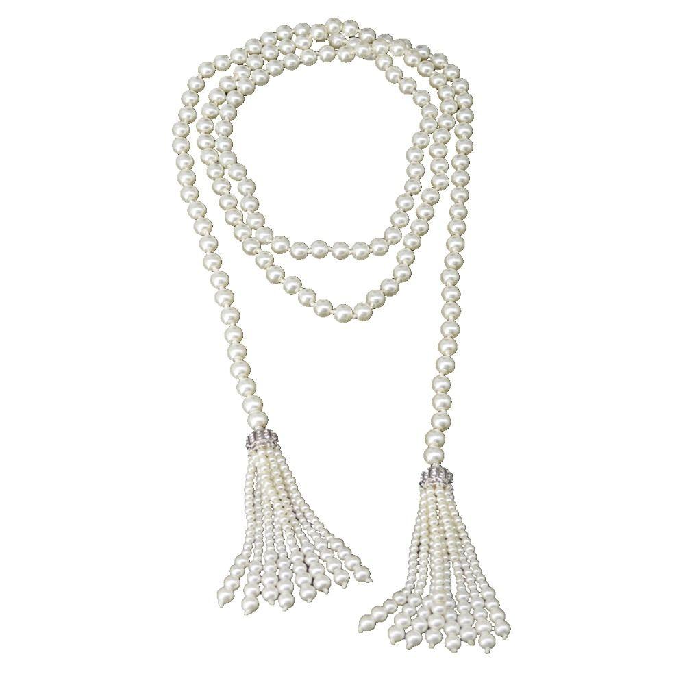 Charm Sweater Chain Tassel Multilayer Necklace Exquisite Pearl Beaded Necklace Gifts