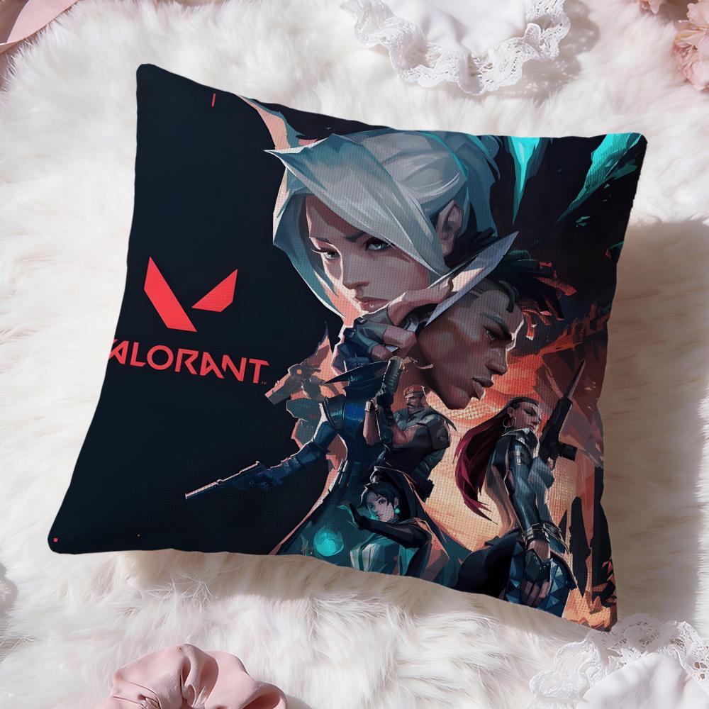 Игровой чехол для подушки v-Valorants Премиум-комфорт Двусторонний чехол для подушки - Дизайн «Два в одном» для любой комнаты и салона автомобиля