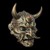 Christmas And Halloween Silver Copper Hannya Mask Resin Party Prop For Cosplay And Celebrations