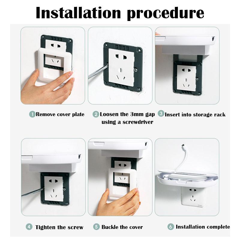 Стойка для хранения розеток, встроенная настенная полка для маршрутизатора Wi-Fi, держатель для телефона, органайзер для кабелей, бесплатная полка для украшения гостиной