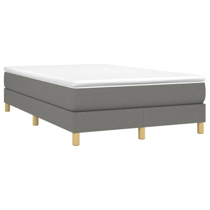 Cadre de lit avec matelas - Maison Exclusive - 120x190cm - Tissu gris foncé - Relaxation maximale