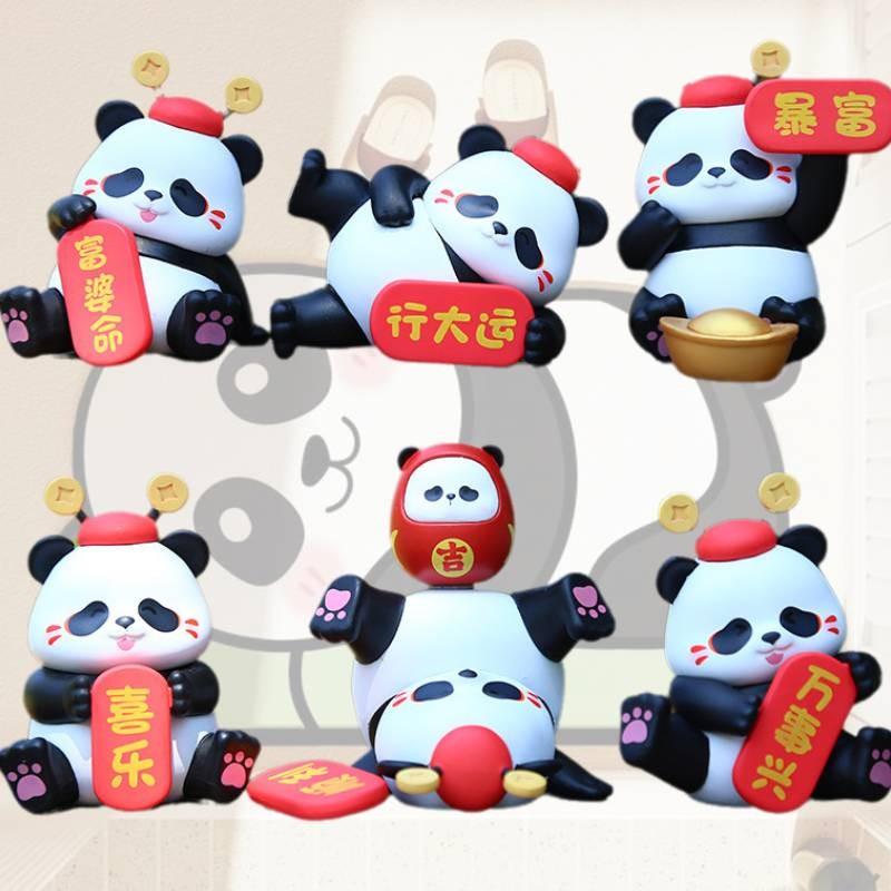Unique Pvc Panda Series Ornament Perfect For Festive Cake Decorations And Whimsical Room Accessories Gifts
