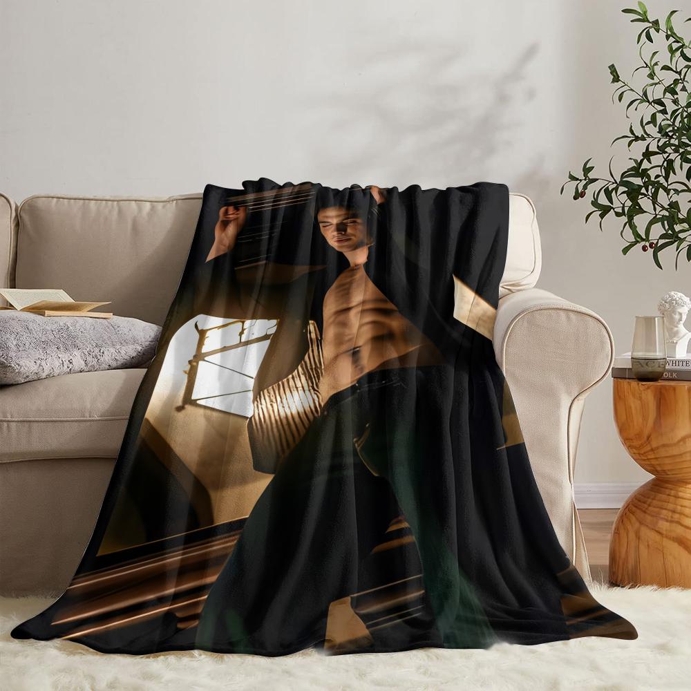 GUOYU Blanket Ddamon Salvatore Throw Soft Flannel Throw Summer Blanket Lightweight Cozy Nap Blanket for Sofa Bed Travel