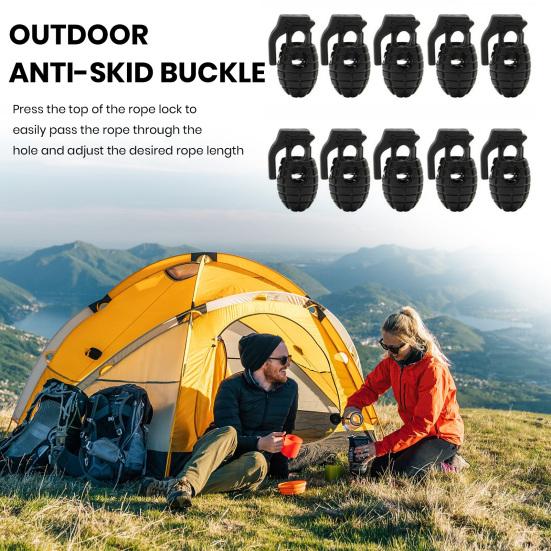 10 шт. пластиковые пружинные замки для шнура для паракордов, сменный шнурок, стопор, шнуровые тумблерные застежки для очков для банджи-плавания, эластичные зажимы для шнурков