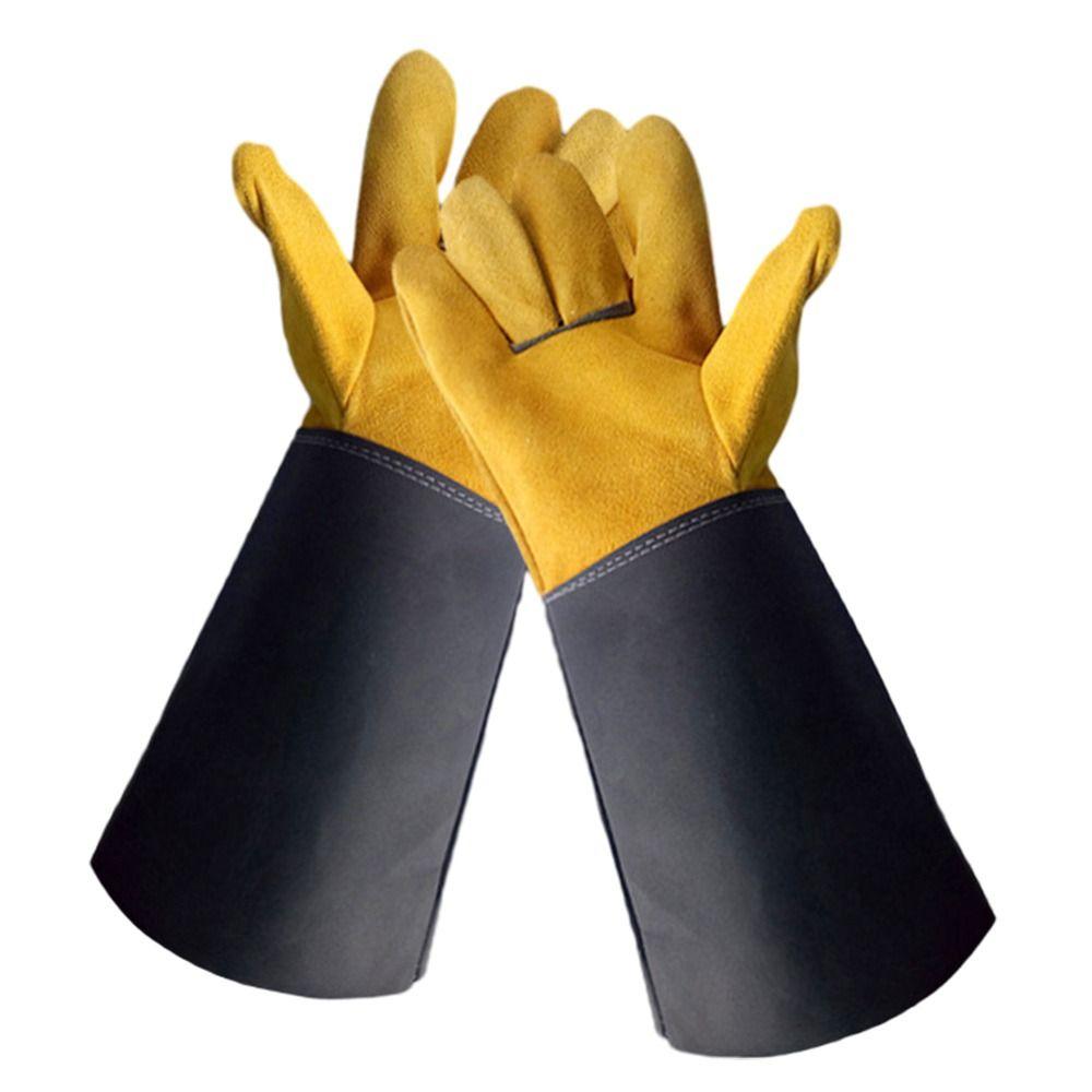 Wear-resistant Cowhide Welding Gloves Fire Protection Welder Work Gloves  Safety Protection