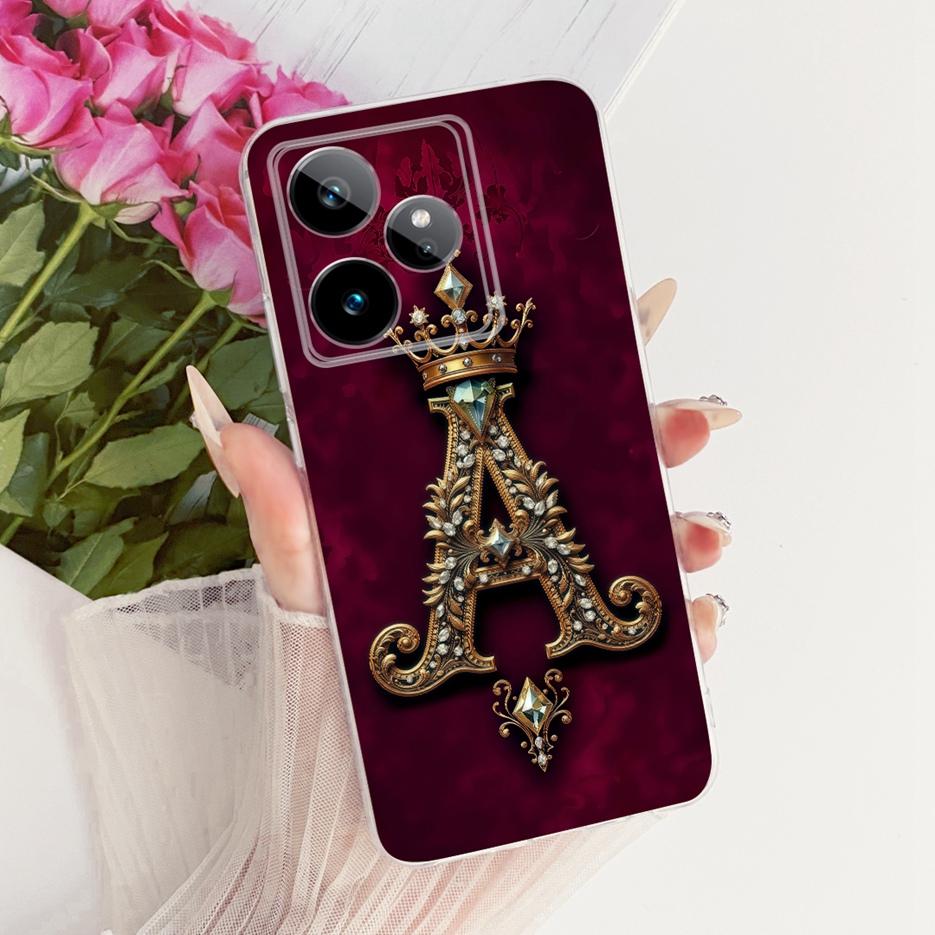 Чехол для Realme GT 7 GT 7T 5G RMX5061 Роскошная Корона Буквы Чехол Мягкий Тонкий Чехол для Телефона Для Realme GT 7 Pro GT7 T Задняя Крышка Coque