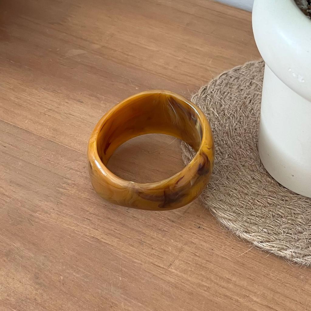 DIEZI 3 Style Vintage Punk Geometric Resin Wide Bangles Vintage Fashion Round Acrylic Bracelet Bangle Women Men Girls Jewelry