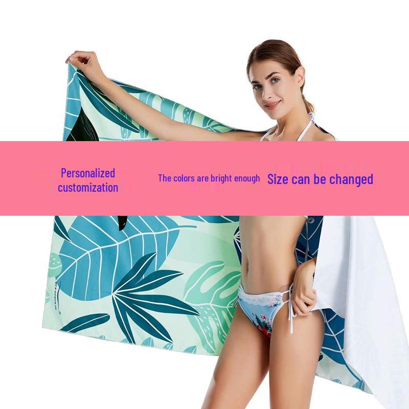 Быстросохнущее двустороннее флисовое полотенце - Легкое, однотонное, для пляжа, ванны или спорта.