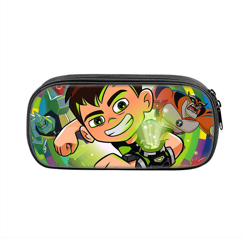 Пенал для детей Ben10 большой емкости из нейлона, органайзер для школьных принадлежностей