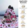 1pc My Melody and Kuromi Celebrate Blanket, Soft Throw for Room Decor, Perfect Gift for Family and Friend, Living Room, Travel, Camping, Car Blankets,