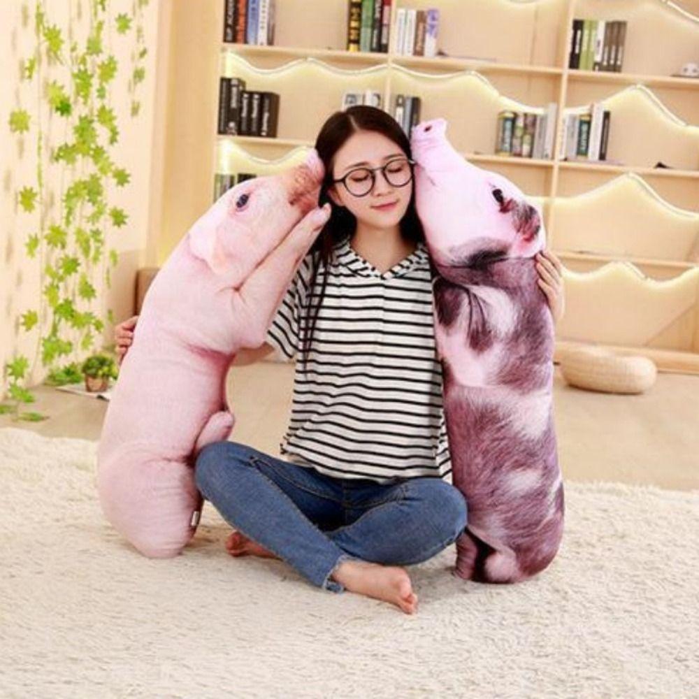 Simulated Pig Stuffed Pillow Realistic Pig Cushion Creative Pig Plush Toy Sofa Cushion
