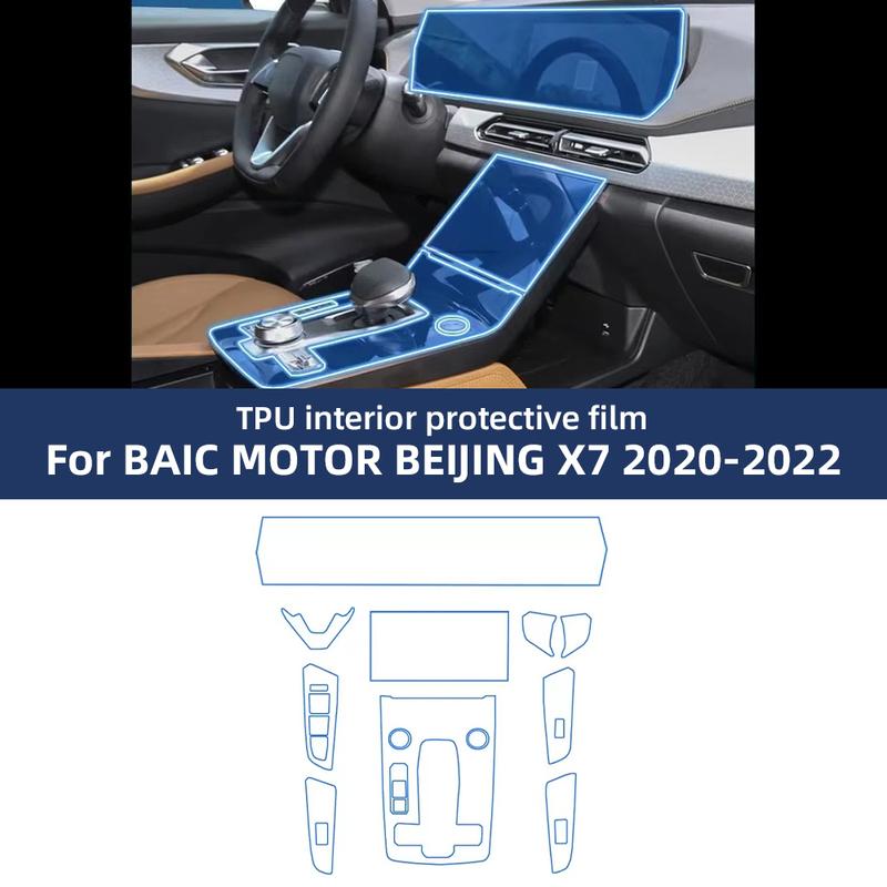 Car Interior TPU Protector Anti-scratch Film For Beijing X7 - Auto Protective Transparent Anti-tear Stickers Accessories