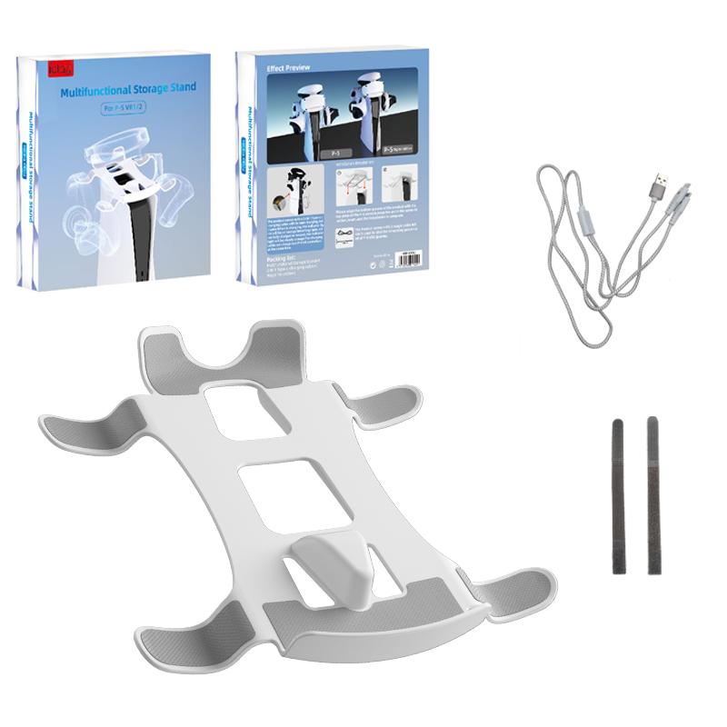 PSVR 2 Storage Bracket Controller 2 in 1 Charging Cable VR2 Glasses Headphone Storage Stand with Charging Indicator Light