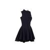 J Jane Front Zipper Double Flare Dress (Black)