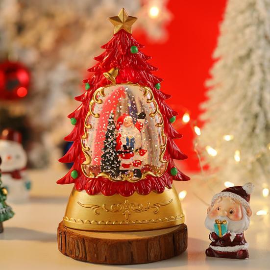 Рождественский вертеп, елка-шар с кружащейся водой, сверкающими огнями, настольная фигурка Санта-Снеговика для домашнего декора