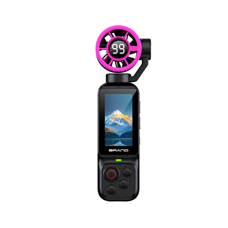 2 in 1 Portable Air Cooling Fan 2000Mah USB Rechargeable 100 Speeds Outdoor Built-in Vlog Camera Travel Handheld Fan