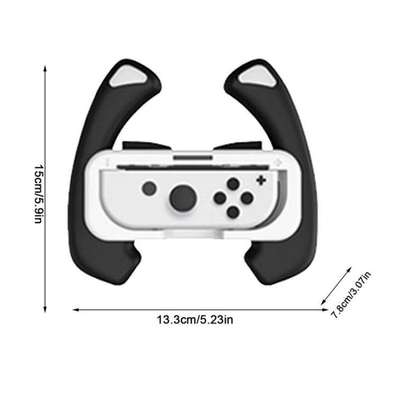 Steering Wheel Controller for Nintendo Switch & Switch OLED, Racing Games Removable Accessories Joy Con Controller Grip for Mario Kart, Pack of 2
