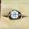 Aquamarine Oval Cut Gemstone With 925 Sterling Silver Ring For Men's #A735 JL375659036953