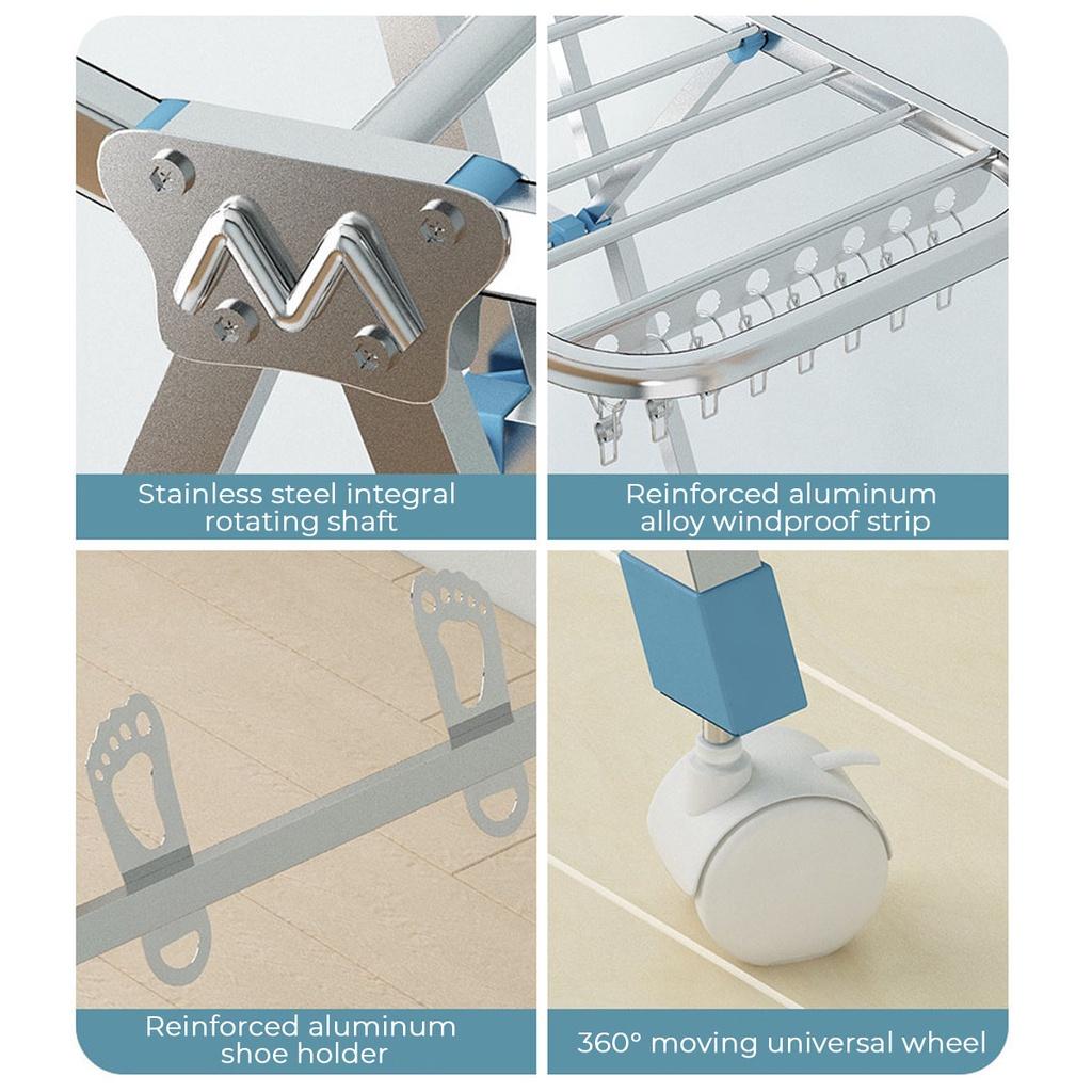 Серебристая нержавеющая сталь Сверхпрочная сушилка для белья - Полка для одежды для использования Лучше всего подходит для рубашек брюк В помещении/на улице