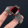 Красный гранат, драгоценный камень, чистая медная проволока, завернутая в манжеты/браслет ручной работы, ювелирные изделия для подарка