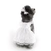 Pet summer lace flying sleeve princess dress teddy bear dog cat thin clothes + headgear