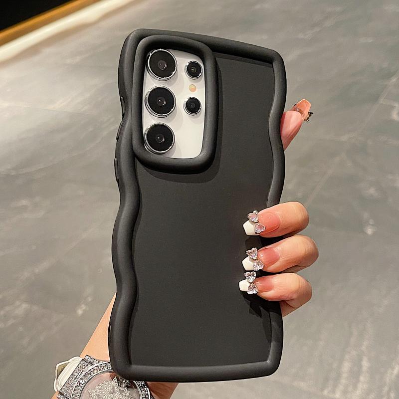 Luxury Wavy Pattern Candy Phone Case For Samsung S24 S23 S22 Ultra Plus A55 A54 A53 A52 S21FE S20FE Soft Silicone Cases Cover