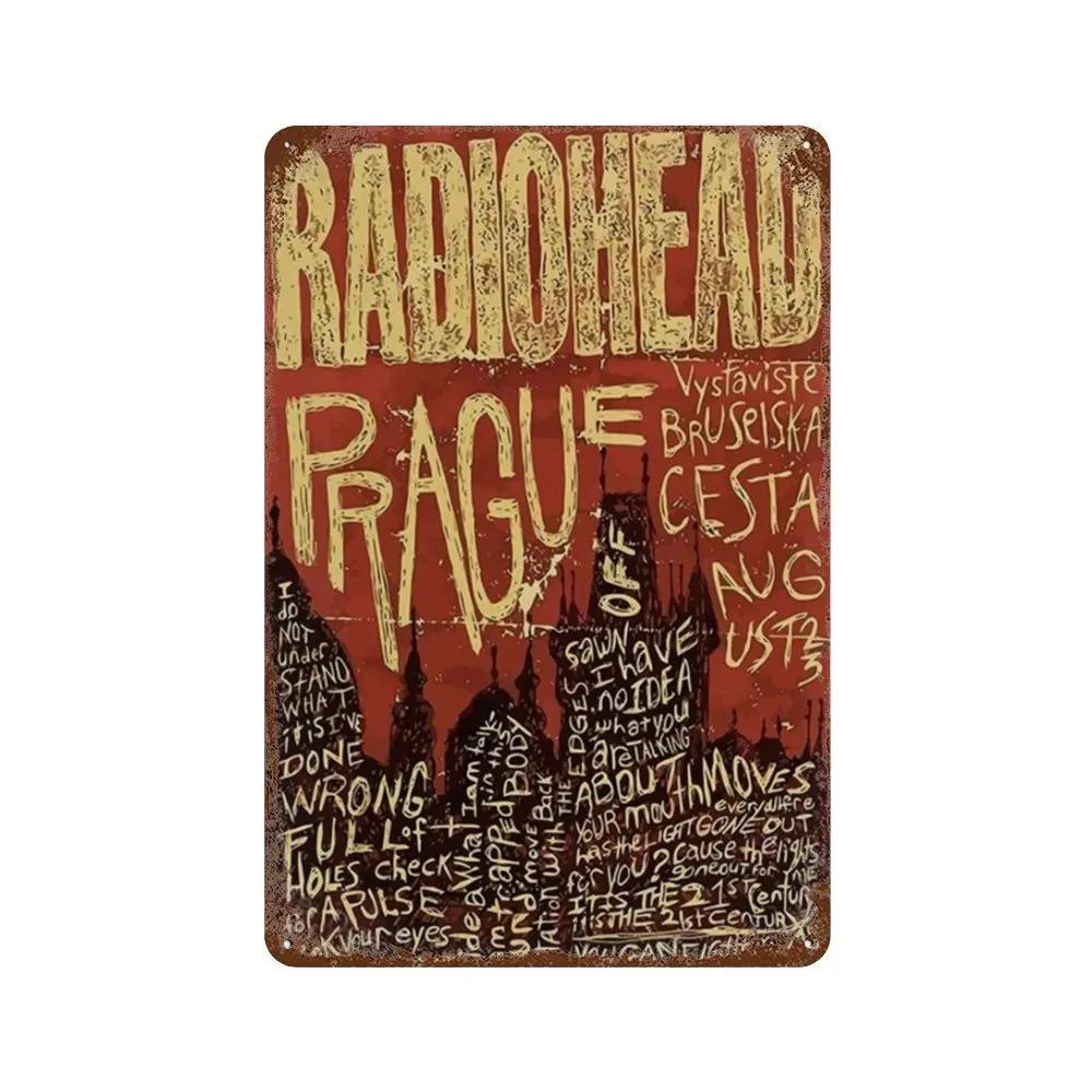 Рок-группа Radiohead Music Art Poster Ретро Металлическая жестяная вывеска Винтажная табличка для дома, комнаты, бара, клуба, мужской пещеры, кафе, декор настенные тарелки