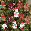 12 шт. Подвеска в виде пряничного человечка, рождественские украшения, подвесные украшения в виде Санта-Клауса с шнурком для украшения рождественской елки