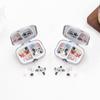 Mini Metal Jewelry Box, 2 Grids Portable Storage Case, Travel Small Organizer for Earrings and Tiny Items
