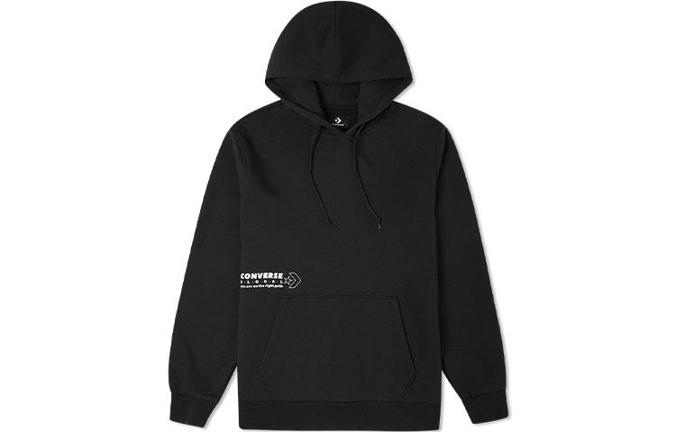 Converse Толстовки Мужские Черные С Капюшоном Умеренная Обычная 10022725-A01