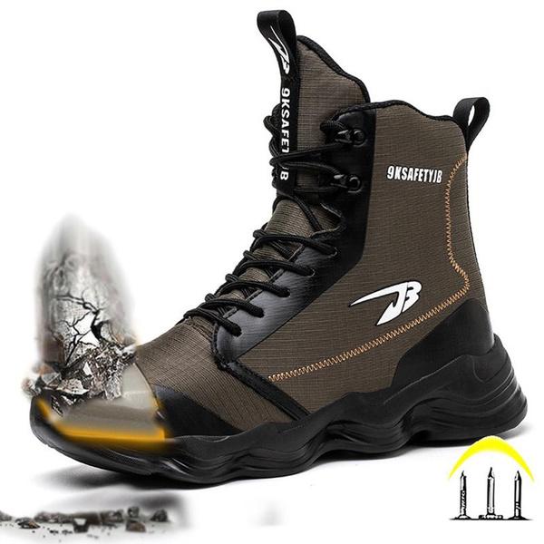Рабочая защитная обувь, устойчивые к проколам рабочие ботинки со стальным носком, мужские высокие рабочие кроссовки, неразрушимая обувь