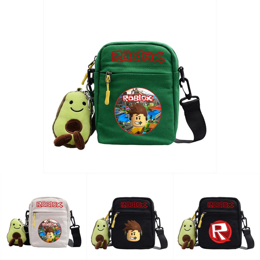 Roblox Cute Canvas Messenger Bag Withletter Game Character Print For Daily Commute And Leisure