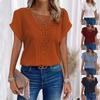 2024 Hollow Lace Splicing Plus Size Short Sleeve T-shirt for Women