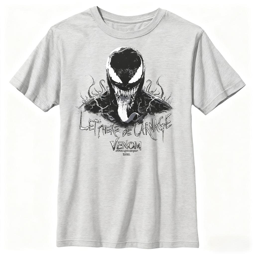 Genuine New Retro VenomLet There Be Carnage Printed Unisexs and Womens Short Sleeve Loose Casual TShirts