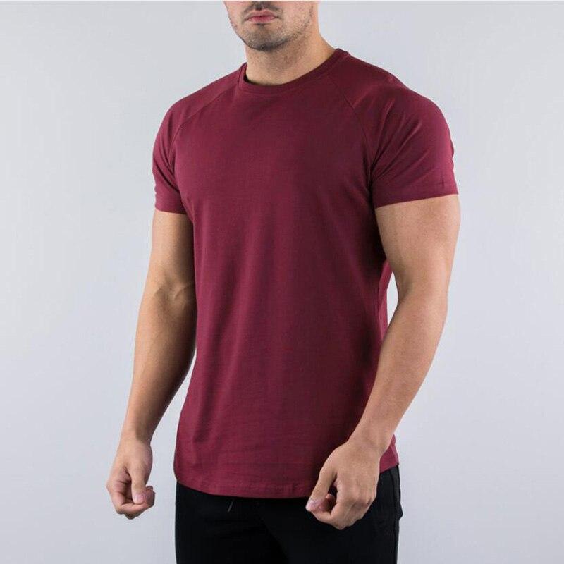 Летняя спортивная футболка с круглым вырезом для фитнеса и короткими рукавами для мужчин, новая тенденция среднего и молодого возраста с половиной рукава