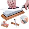 1Set Kitchen Knife Sharpening Stones Set Knife Sharpening Kit 400/1000 3000/8000 Grit Wet Stone Flattening Stone Angle Guide Leather Strop