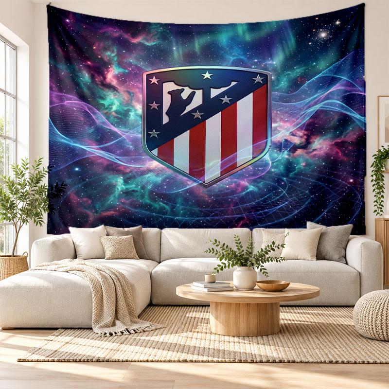 Atletico Madrid Wall Tapestry, Soft Fabric Wall Hanging, Decorative Backdrop For Bedroom Home Wall Art