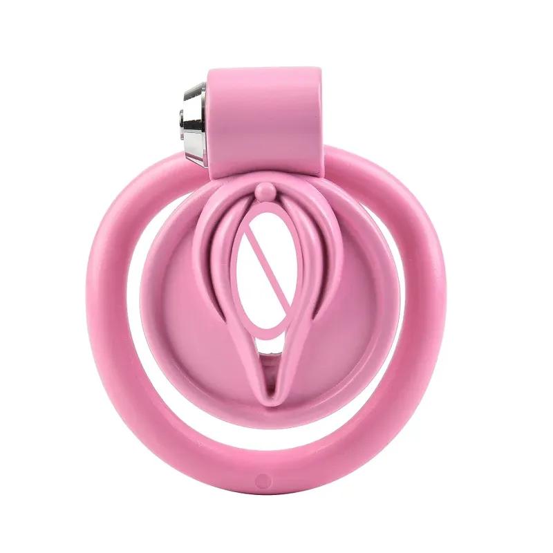 Розовый мужской пенис, клетка верности, набор, клетка верности для птиц, пояс с кольцами 5 размеров, кольцо для воздержания, замок, бондаж, секс-игрушка для раба