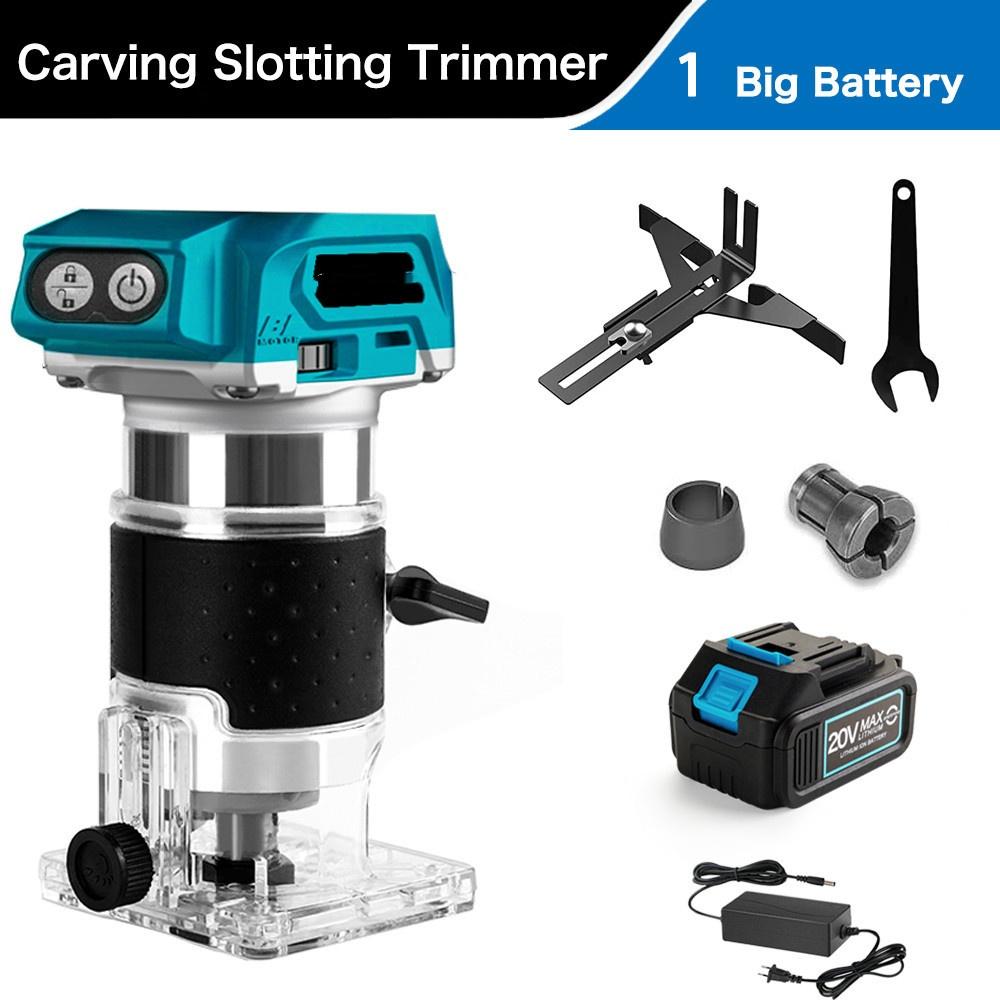 3300 об/мин Аккумуляторный Портативный Фрезер по Дереву Деревообработка Гравировальный Пазовальный Станок Бесщеточный Электрический Ручной Триммер