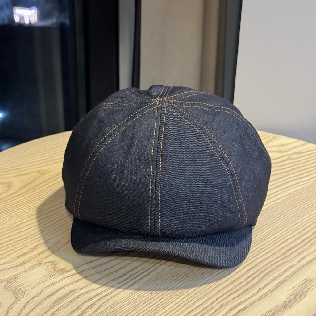 New Korean-style Dongdaemun simple casual denim newsboy cap for women, versatile for spring and autumn, retro and face-slimming