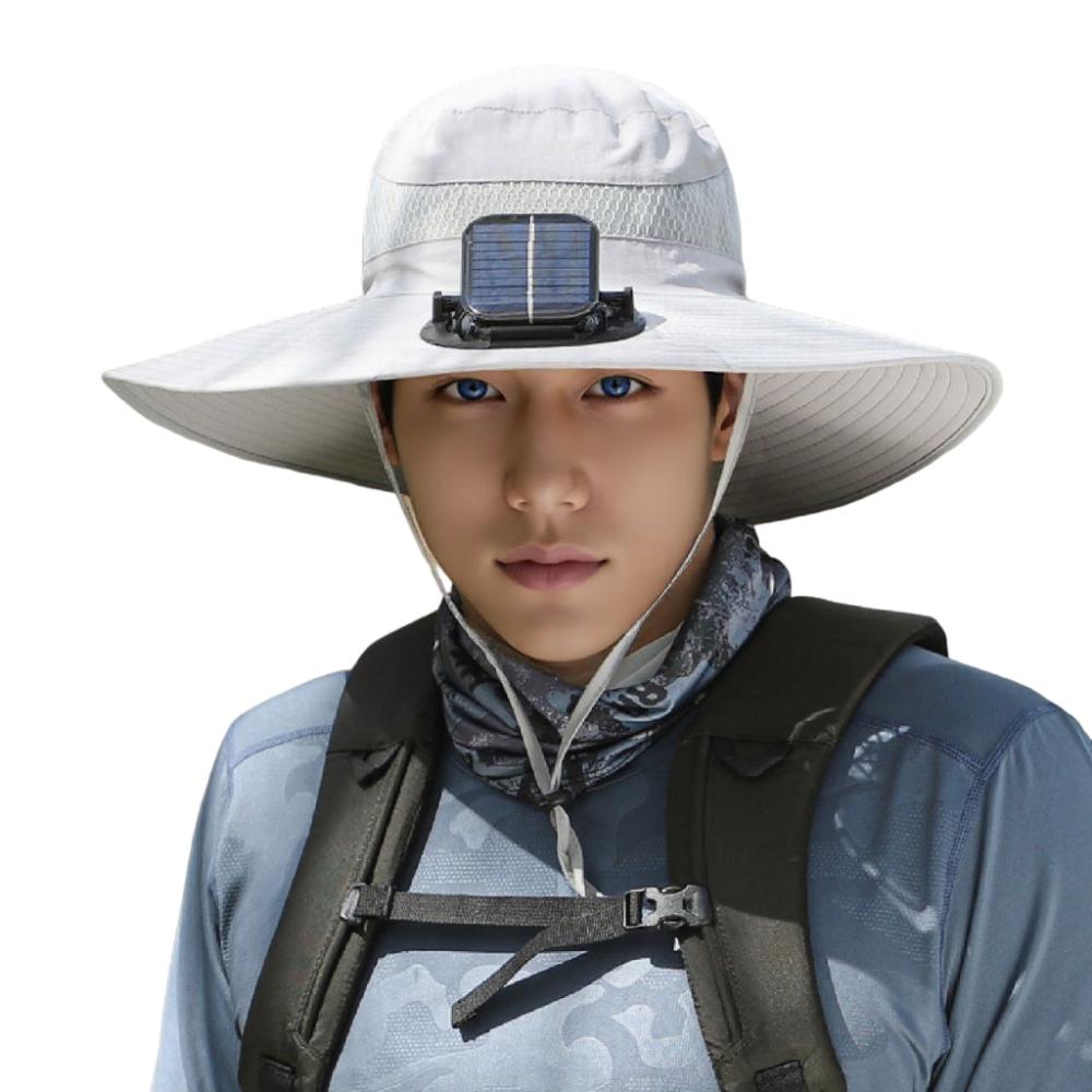 Breathable Solar Fan Hat UV Protection Fishing Bucket Hat Sun Hat with Fan  Hot Weather