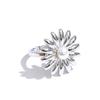 Yhpup Imitation Pearl Sunflower Adjustable Ring Fashion Popular Stainless Steel Chic Women Jewelry Gold Platinum PVD Plated