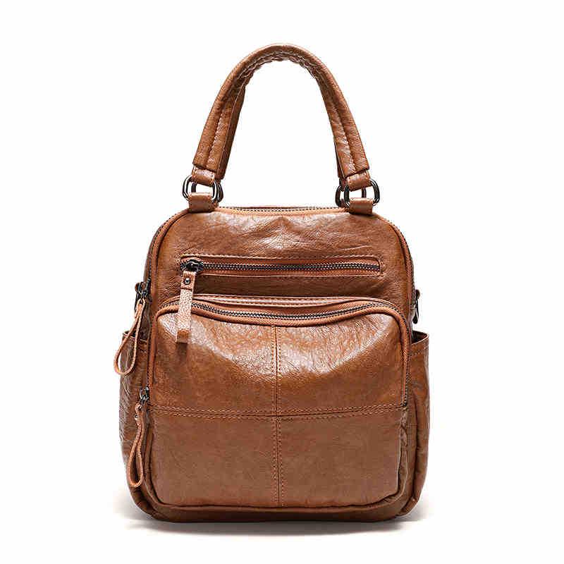 Women's 2025 Cross-Border Multifunctional Soft Leather Backpack: New Cowhide Casual Ladies Bag