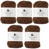 Raw Wool Amity Extra 30g Made In Set of 5 Brown Yarn, Cotton, Thick, (approx. 36m), 100% Cotton, Japan, Balls, 11.
