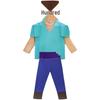 Halloween Blue & Green Minecraft Steve Costume for Kids, Stage Game Performance Outfit