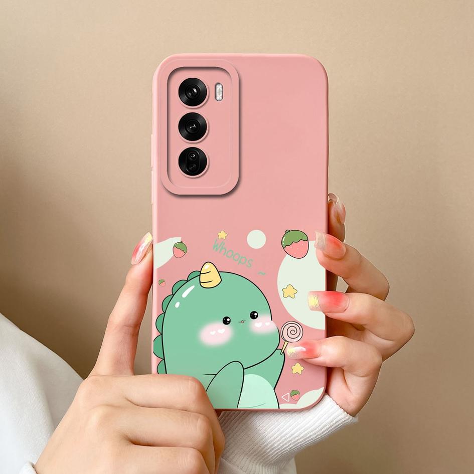 Чехол для телефона Oppo Realme Narzo N63 C61 C63 Reno 12 Reno12 Pro F бампер популярный мультяшный динозавр чехол анти-капля жидкий силиконовый чехол для OPPO чехлы